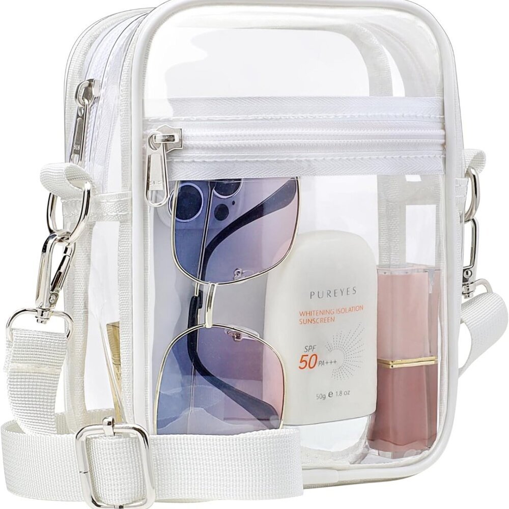 Clear Bag for Stadium Events - Clear Purses for Women Stadium Crossbody Messenge